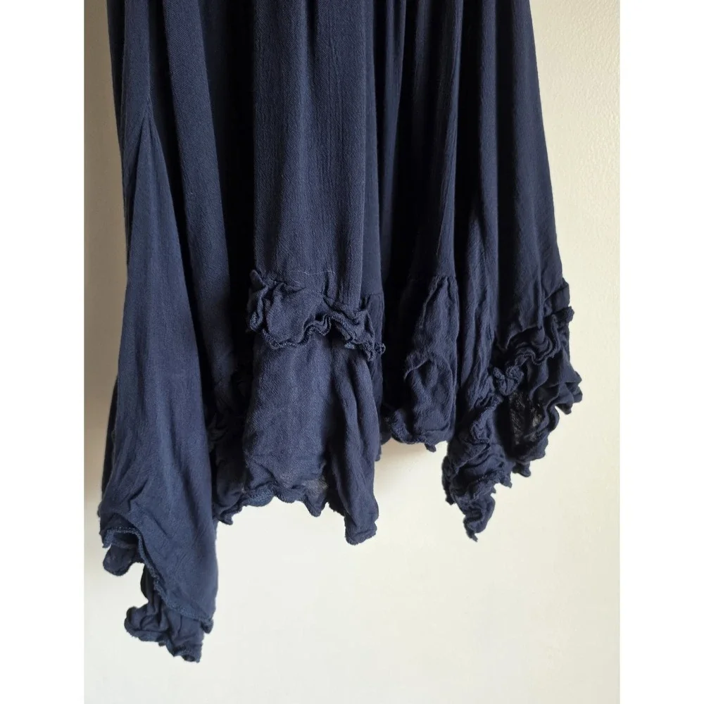 Free People Mini Dress S Navy Sleeveless V-Neck Boho Sundress Lace Babydoll